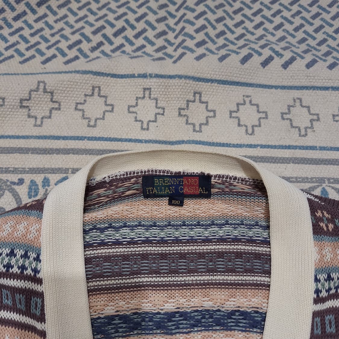 BRENNTANO CASUAL  에스닉 패턴 브이넥 니트 가디건 L 상품이미지6