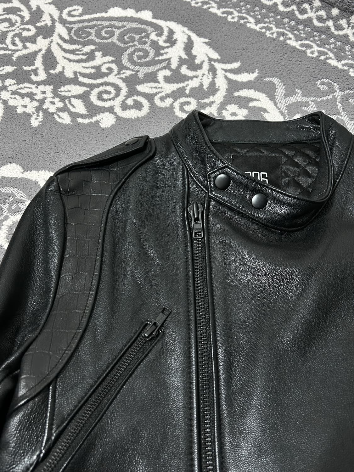 206 옴므 램스킨 크로코 엠보스드 디테일 자켓 상품이미지3