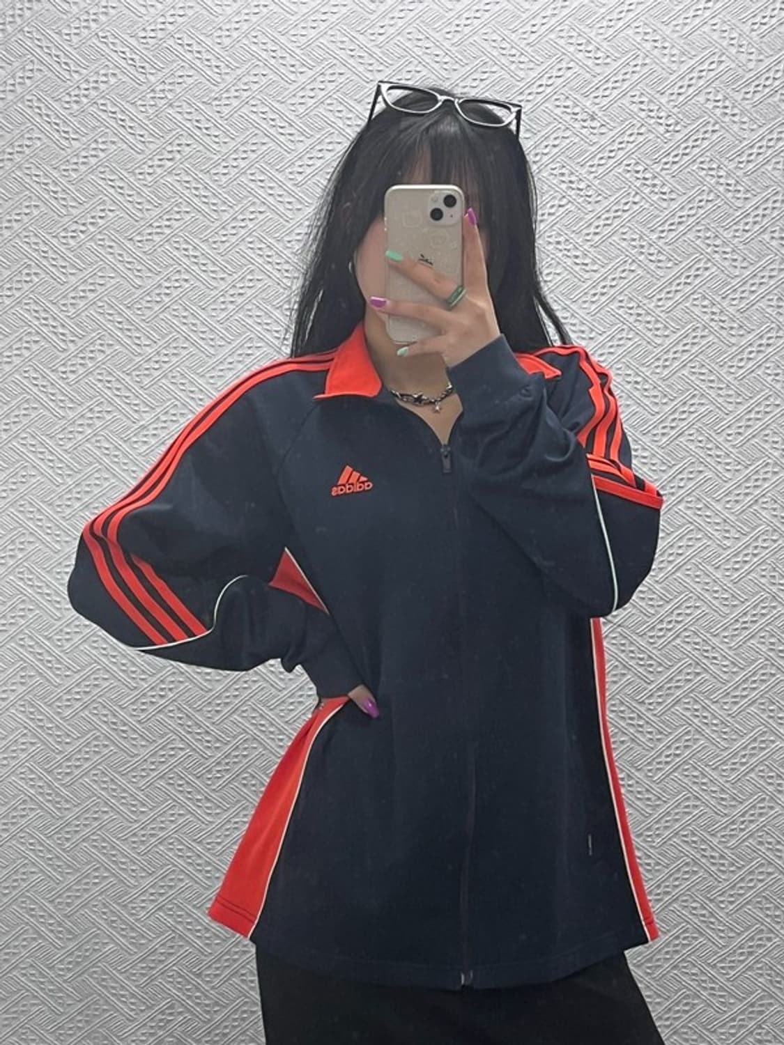 아디다스 레트로 Y2K 스포티 오렌지 배색 져지 집업 L C07181 상품이미지1