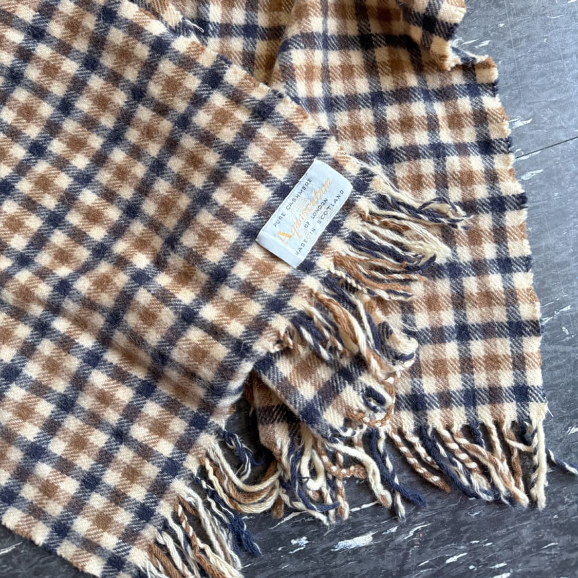 우드 체크 프린지 머플러 상품이미지2