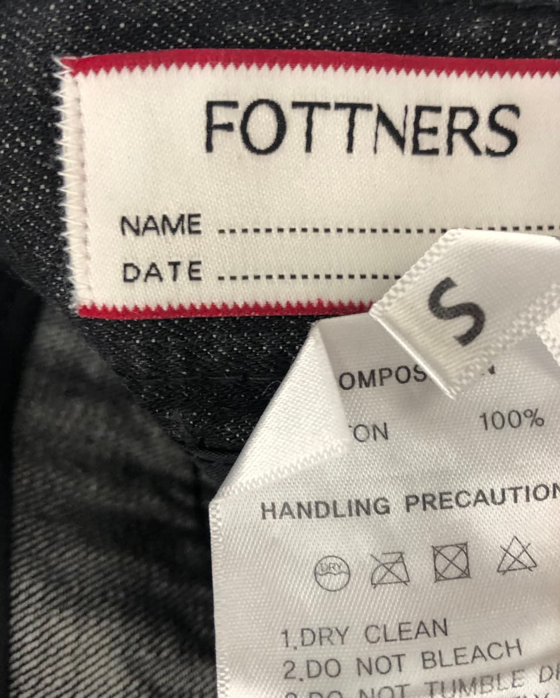 FOTTNERS 블랙 데님 팬츠 S 상품이미지3