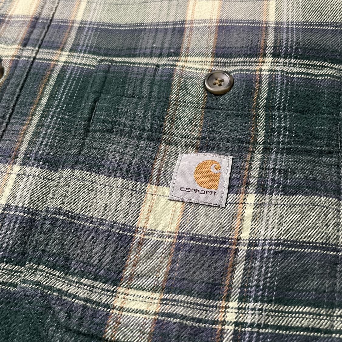 CARHARTT 칼하트 빈티지 그린 체크 기모 셔츠 워크자켓 A00833 상품이미지4