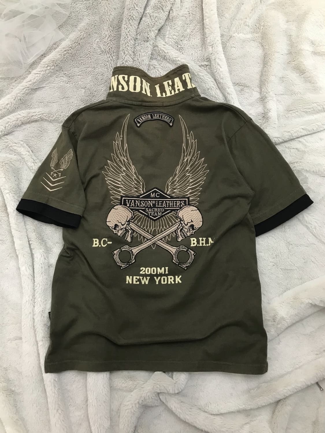 < Vanson Leathers Khaki Pk T-shirt > 상품이미지9