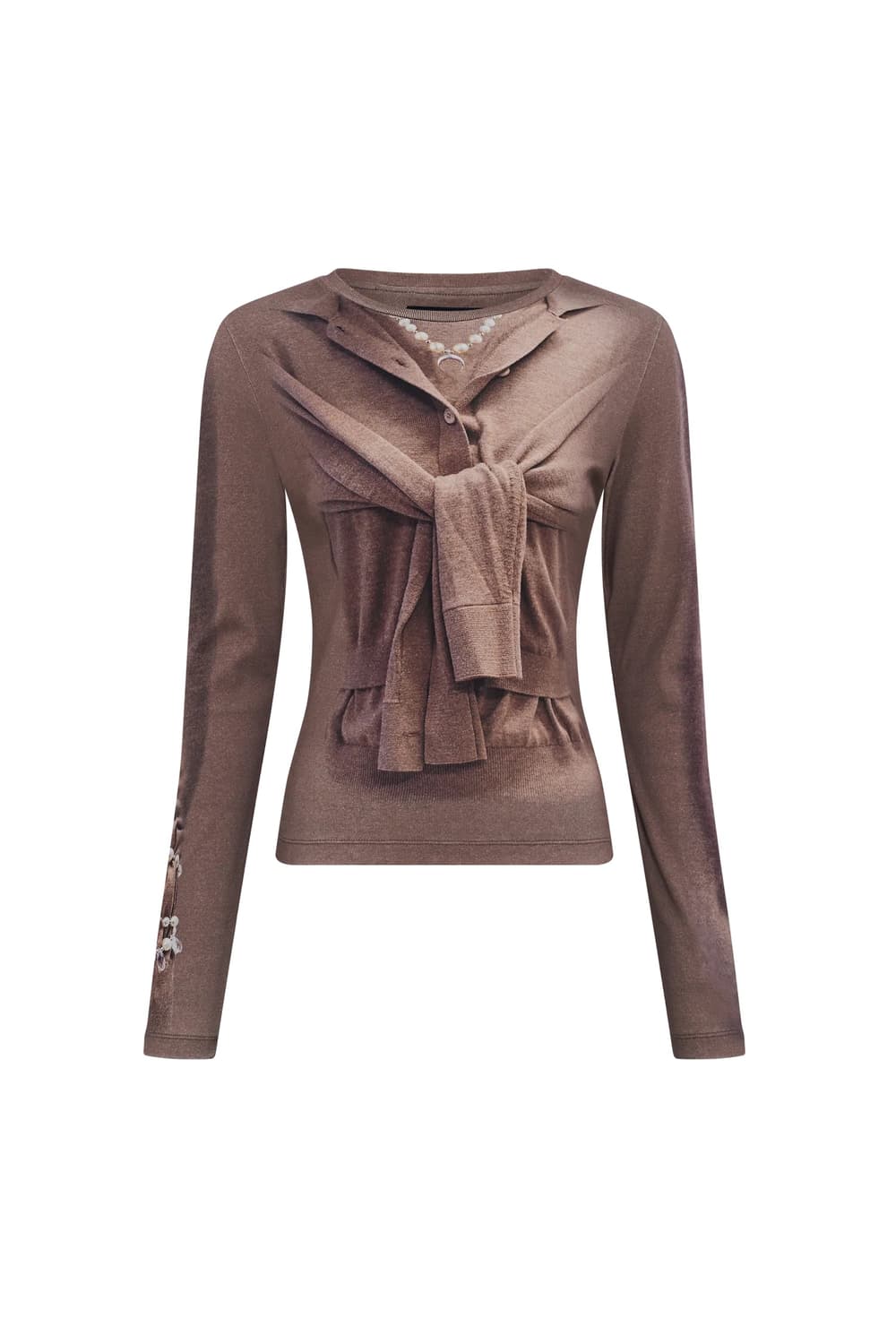 [S,M]마린세르 25fw 트롱프뢰유 니트 저지 티셔츠/베이지 상품이미지5