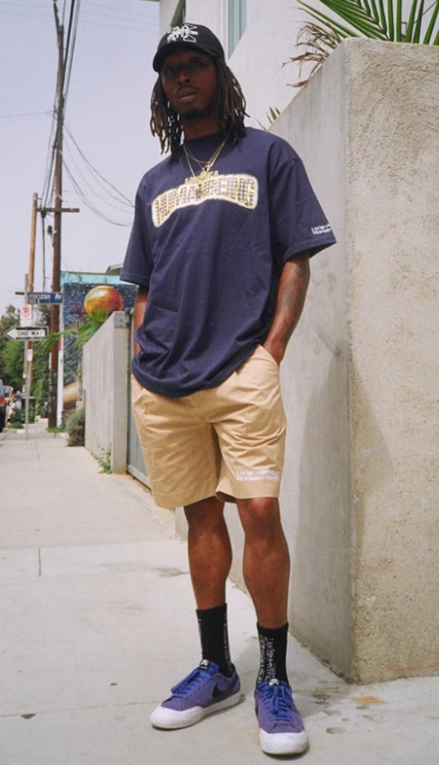 아임낫어휴먼비잉 면 반바지 Basic Logo Shorts - Beige 상품이미지5