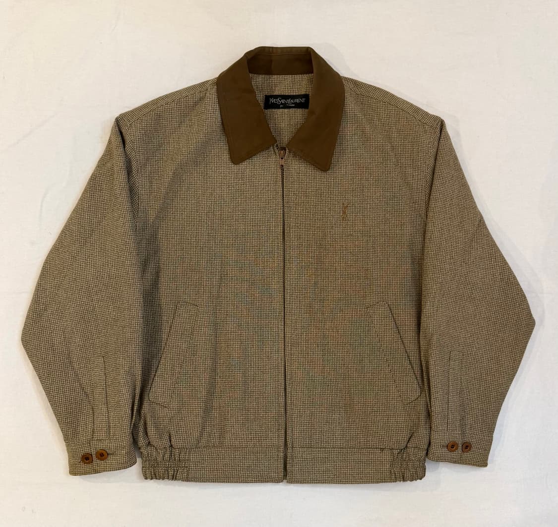 90s YSL 입생로랑 빈티지 블루종 카라 봄버자켓 상품이미지1