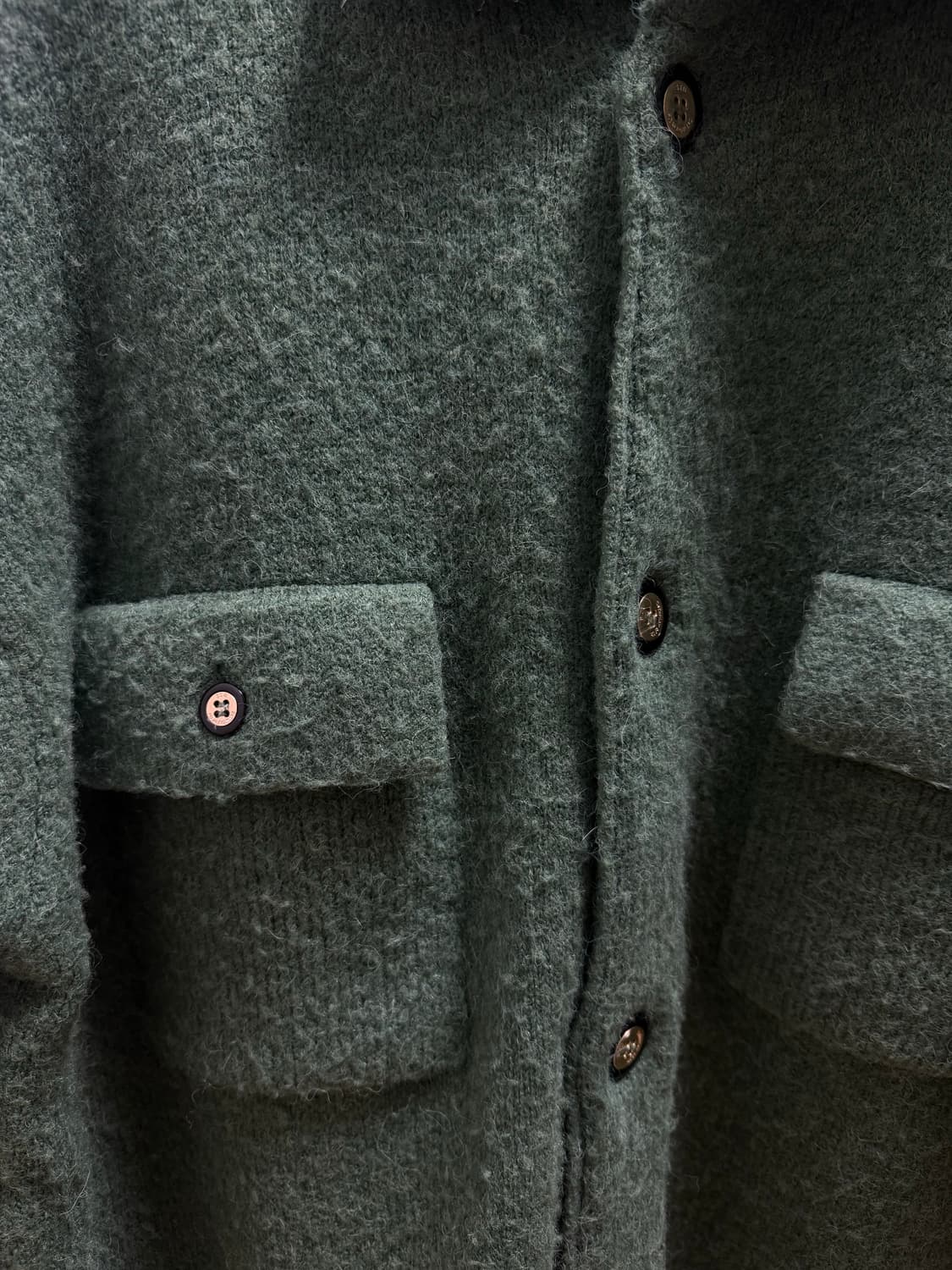 STU 더블 카라 가디건 그린 L 상품이미지5