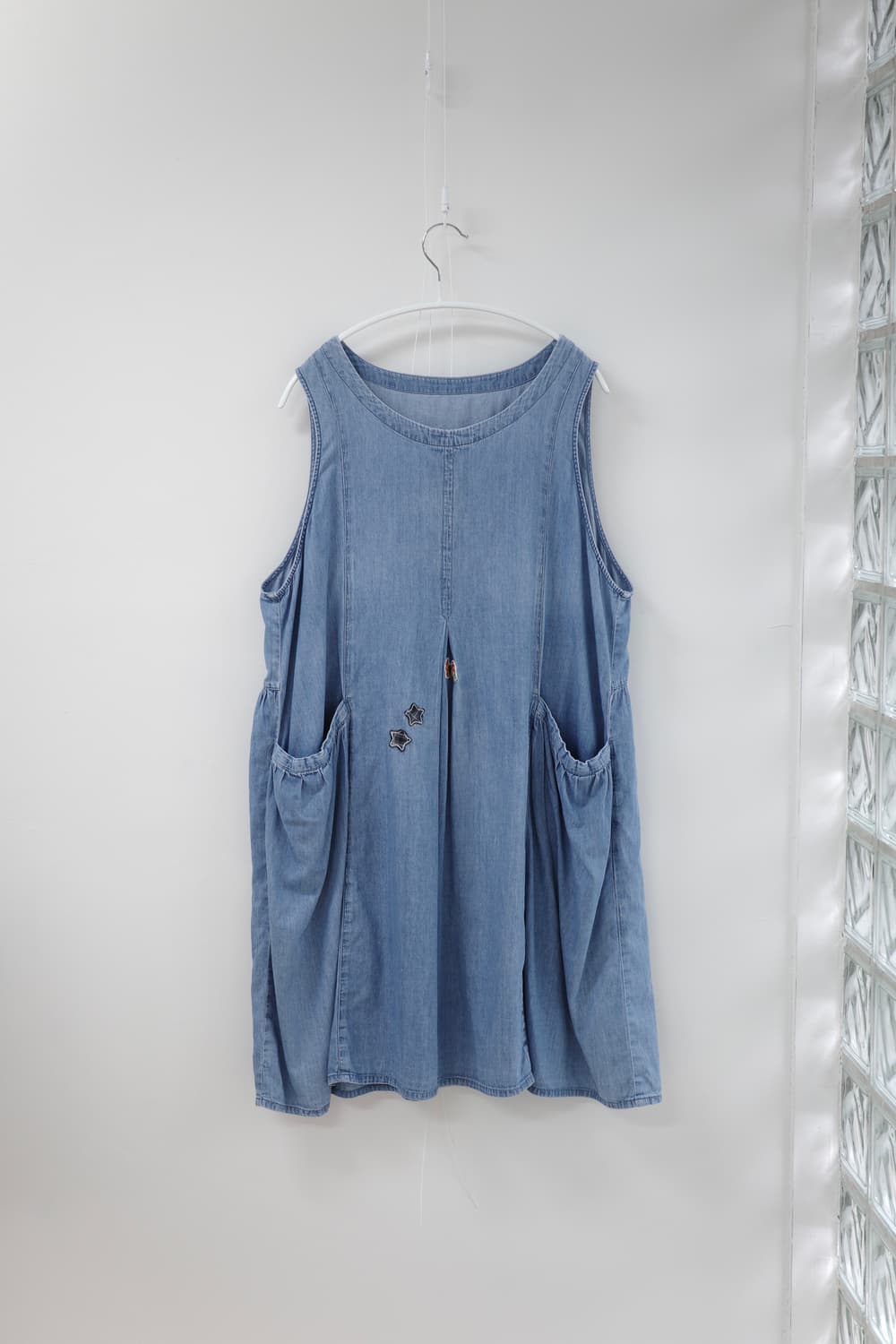 Denim patch one-piece 상품이미지4