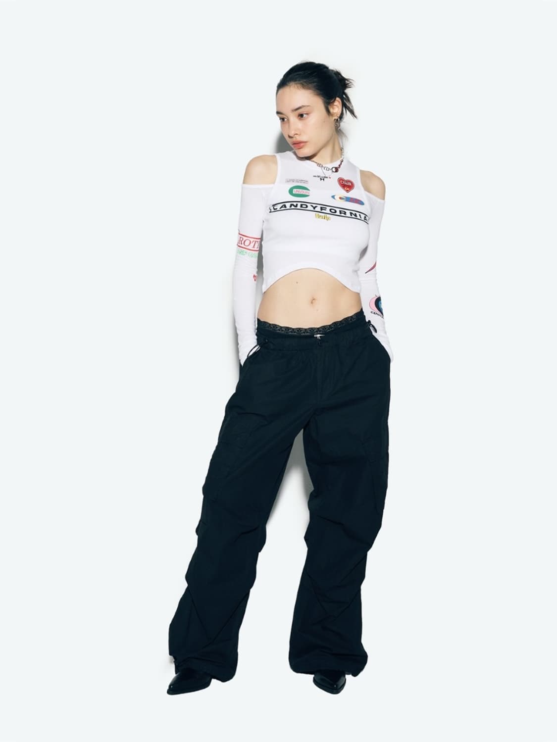 애즈이프캘리 파라슈트 카고 팬츠 블랙 parachute cargo 상품이미지2