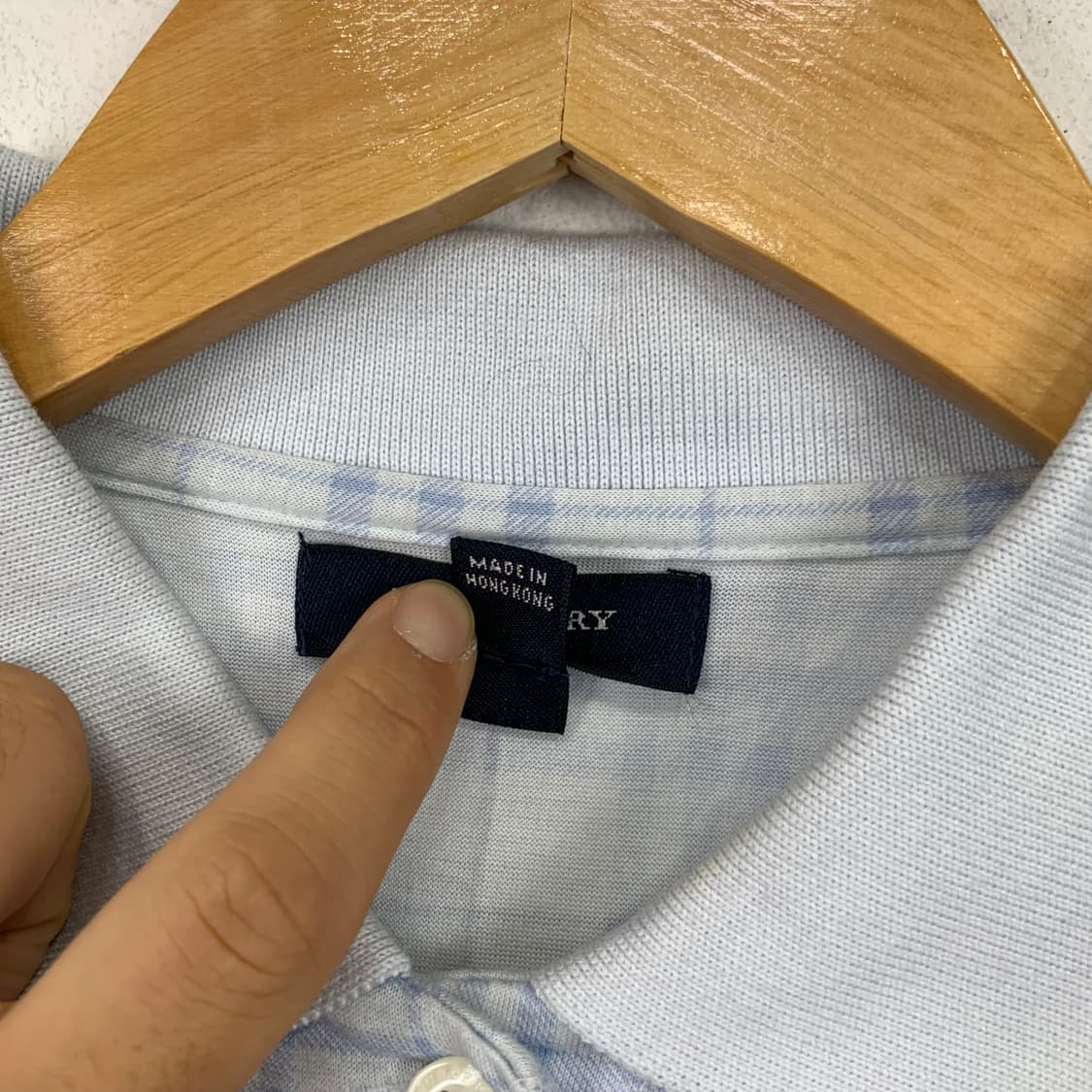 버버리 하늘색 체크 반팔셔츠  상품이미지6