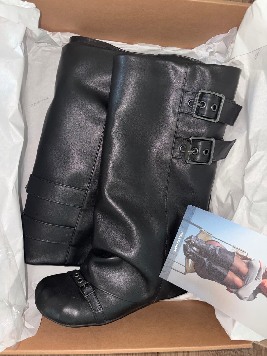 쓰리투에이티 ANIMAL WRINKLE LEAHTER BOOTS BLAC 상품이미지6