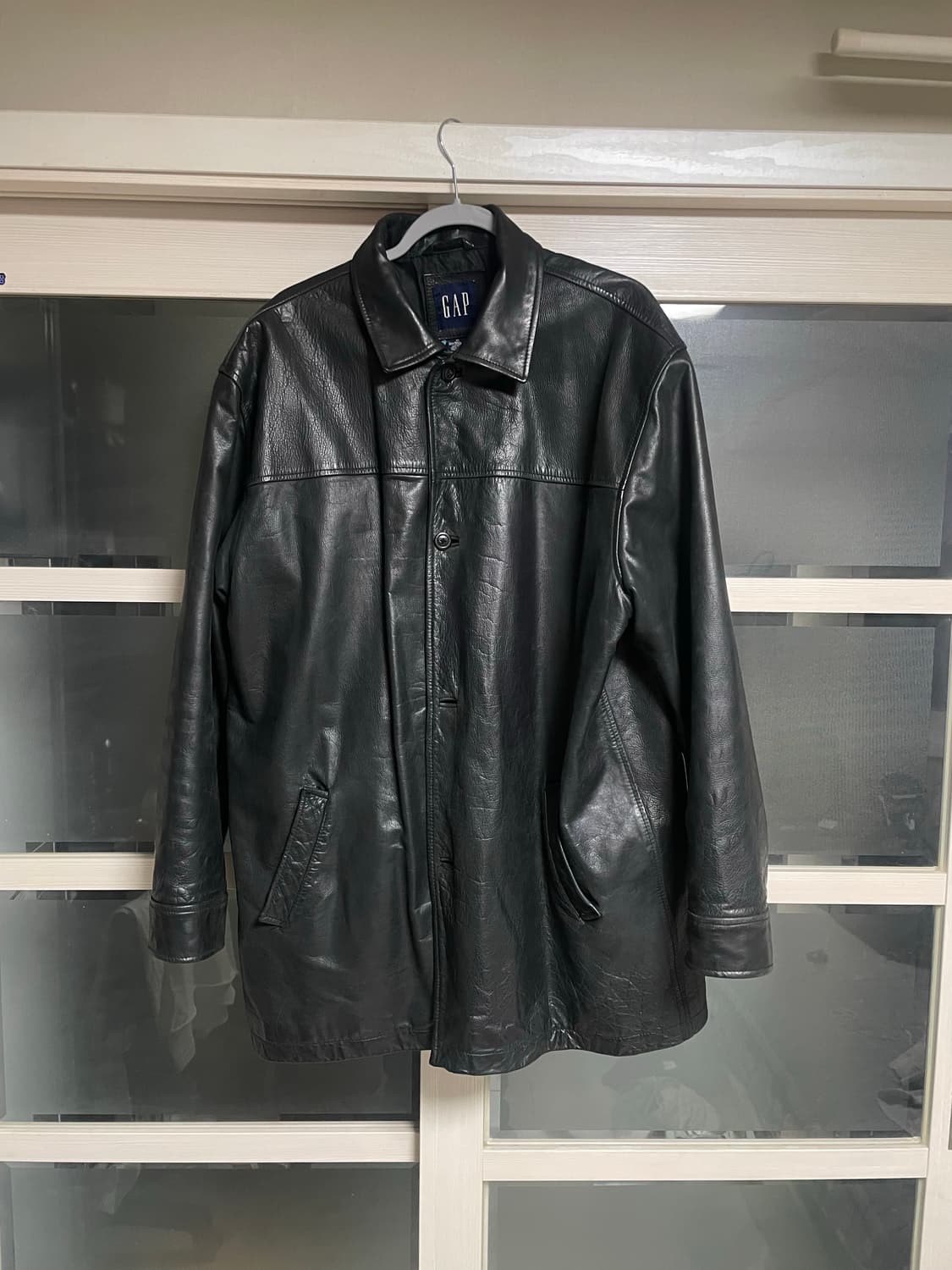 [XL] 올드갭 레더 카코트 블랙 상품이미지1