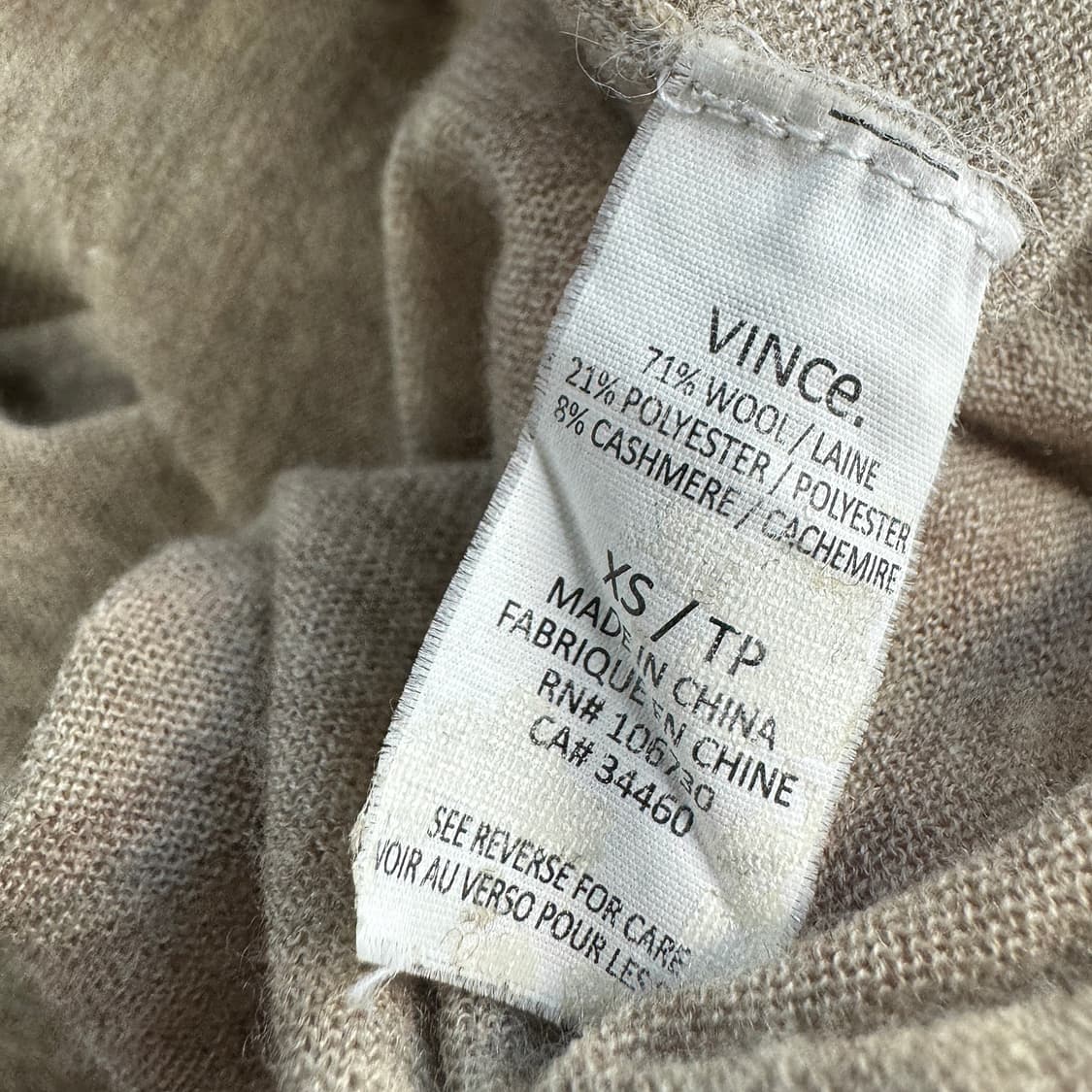 빈스 울 캐시미어 브이넥 니트 상품이미지3