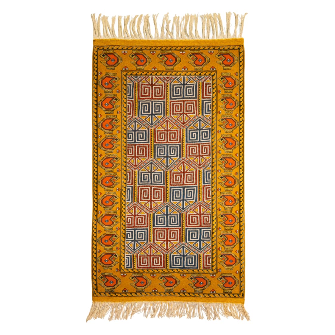Turkmen Saffron Sun Tribal Rug 상품이미지1