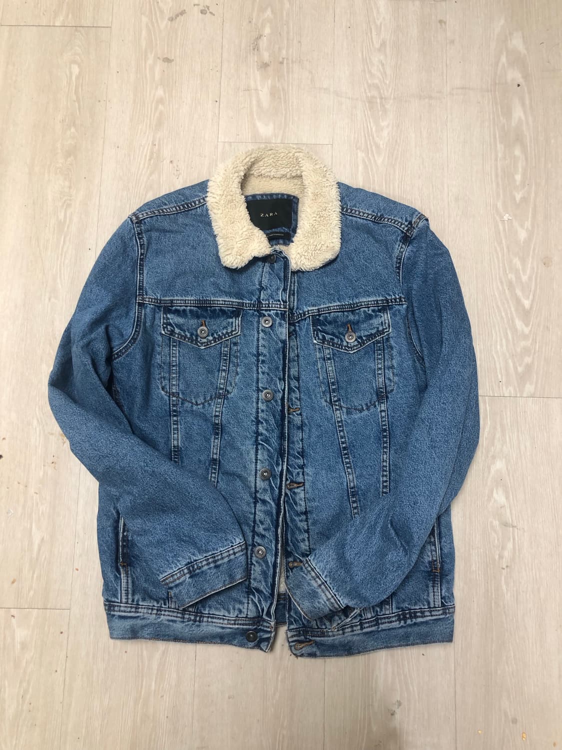 자라 양털 쉐르파 청자켓 L 100 상품이미지1