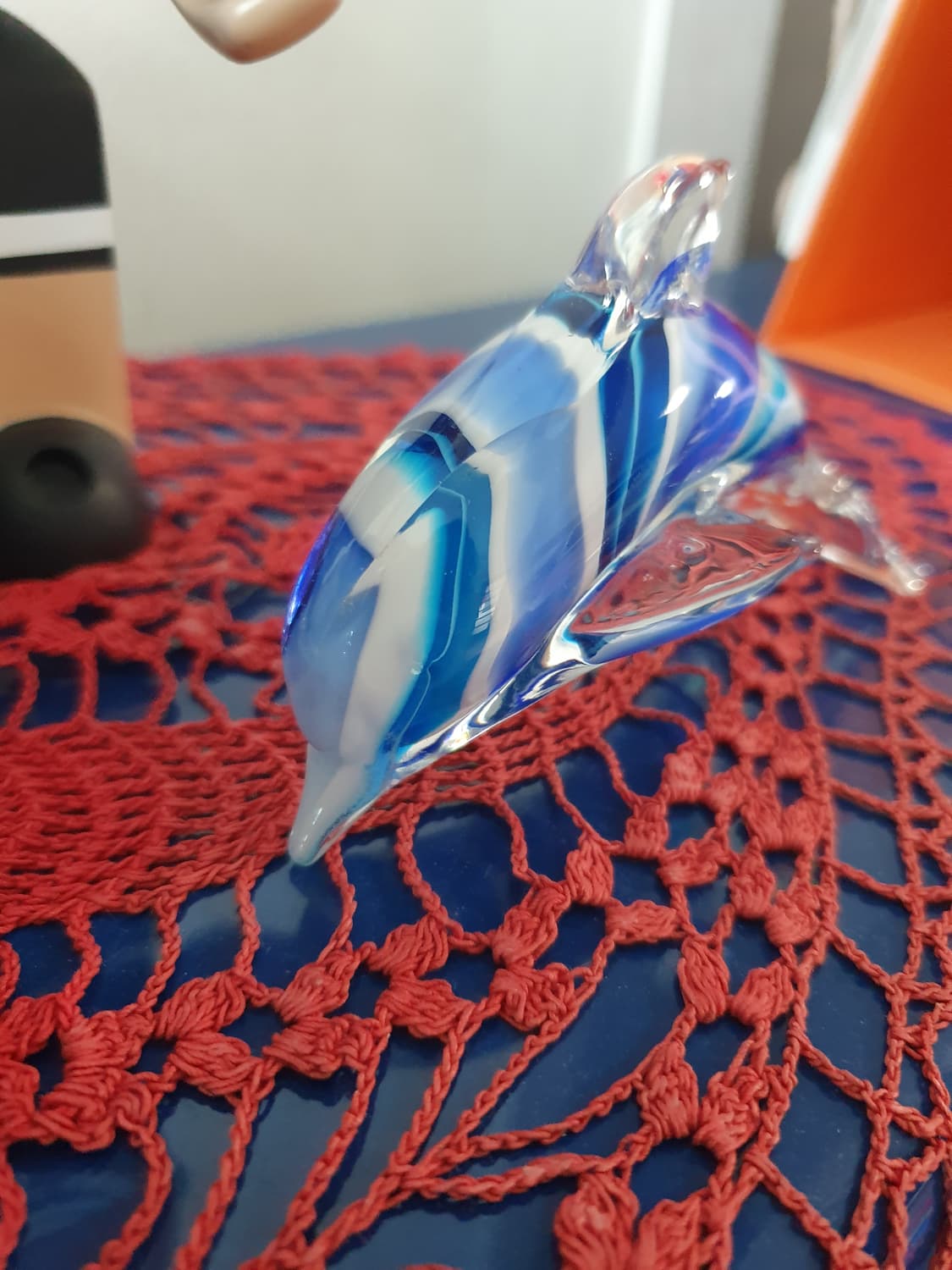 빈티지 레트로 블루돌핀 유리 장식 상품이미지2