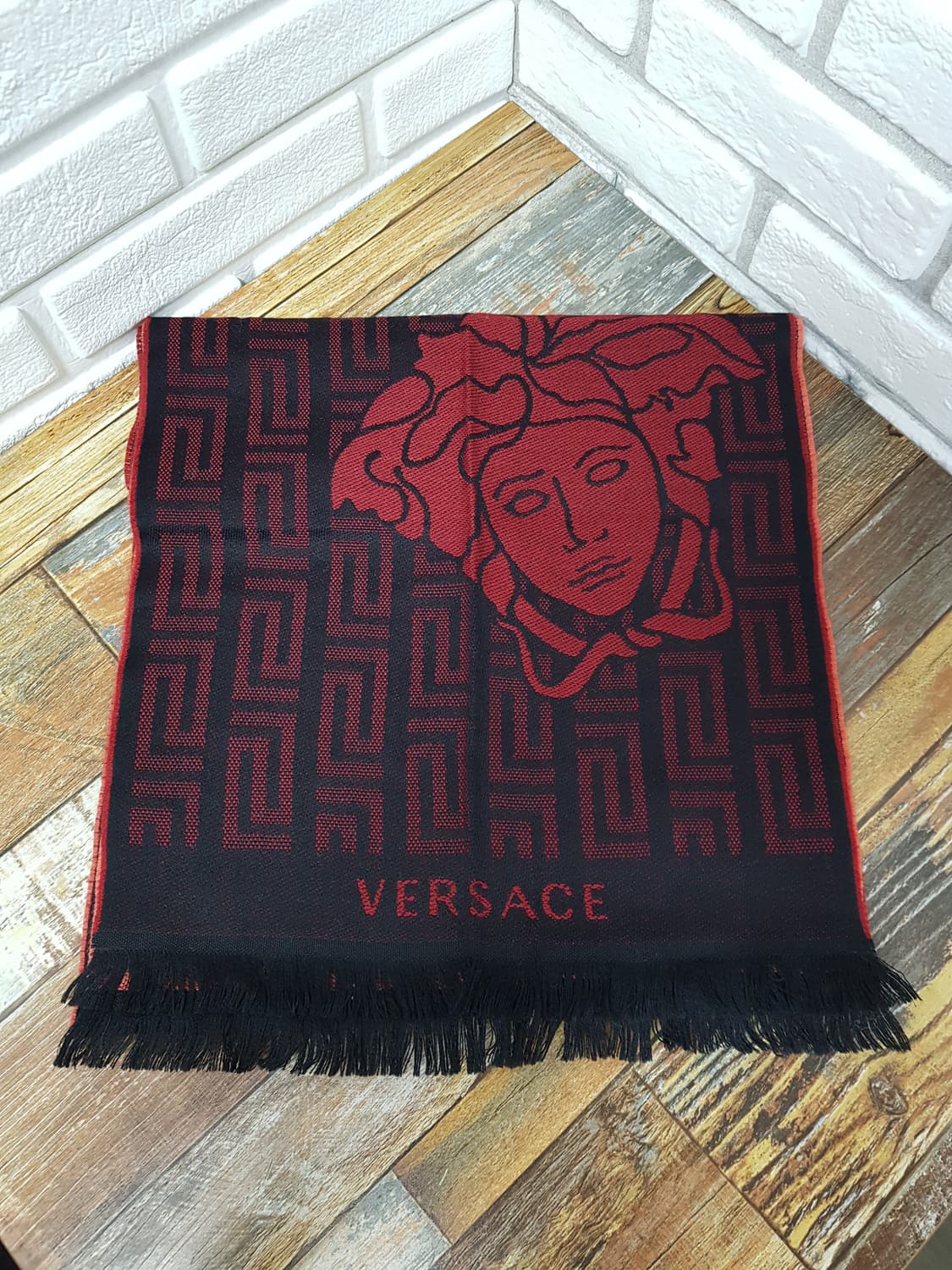 [정품] 베르사체 메두사 패턴 머플러 레드/블랙 상품이미지8
