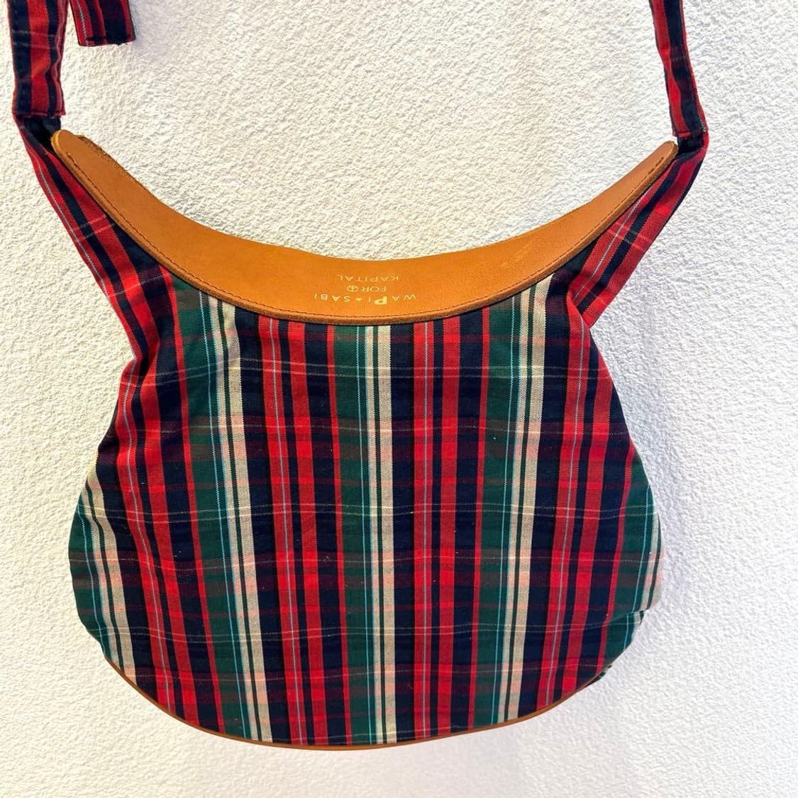 Kapital 캐피탈 펠리컨 레드 체크 숄더백 상품이미지3