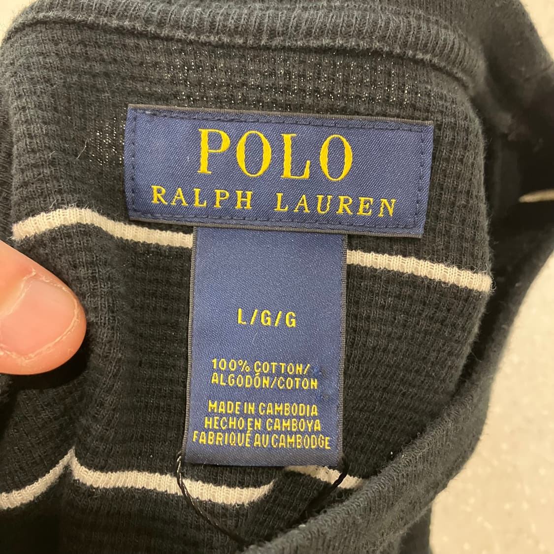 399 폴로 스트라이프 와플 롱슬리브 상품이미지2