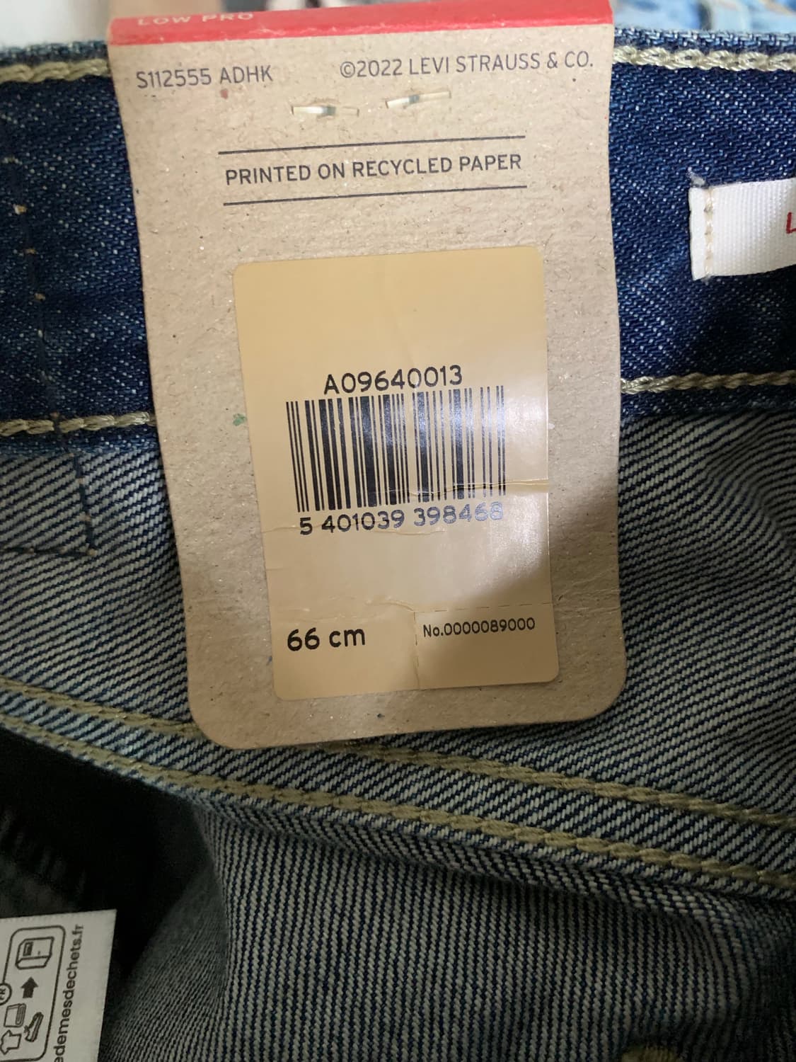 리바이스 로우프로진 26 다크인디고 새상품 상품이미지6