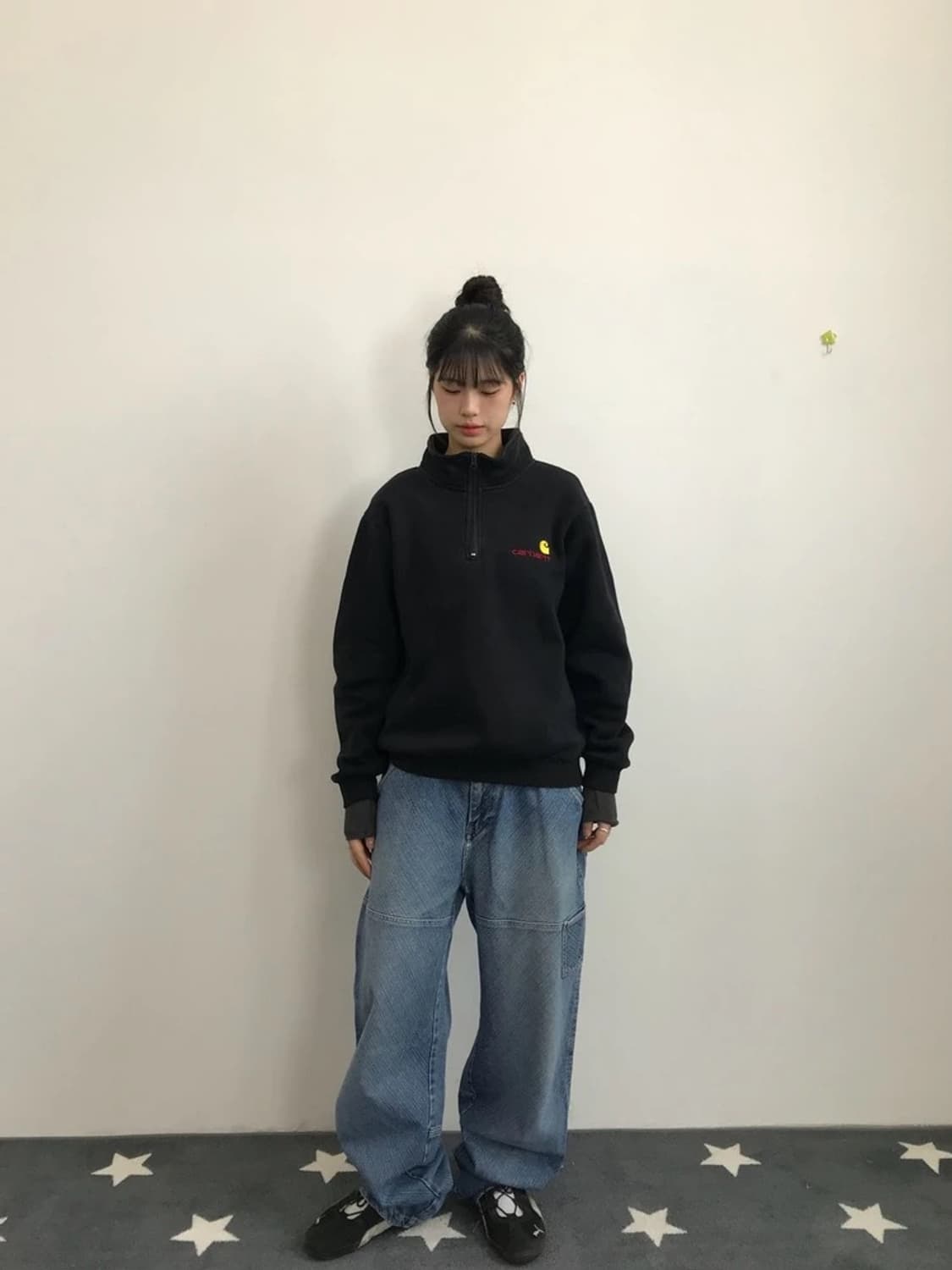 Carhartt WIP Black Half Zip Sweatshirt 상품이미지1