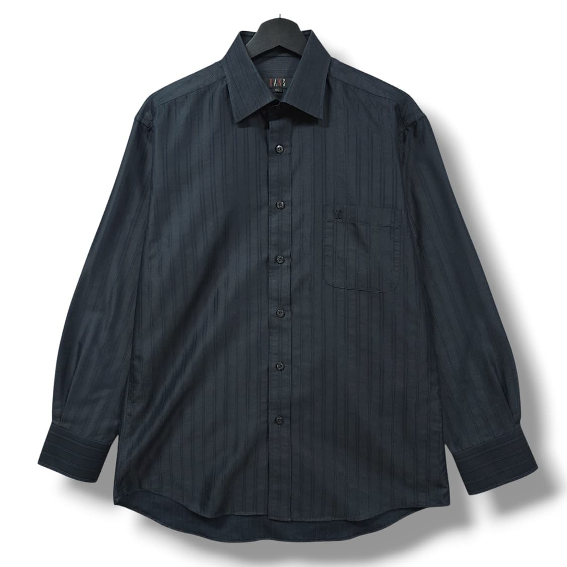 [100] 닥스 블랙 텍스처 스트라이프 긴팔셔츠 상품이미지1