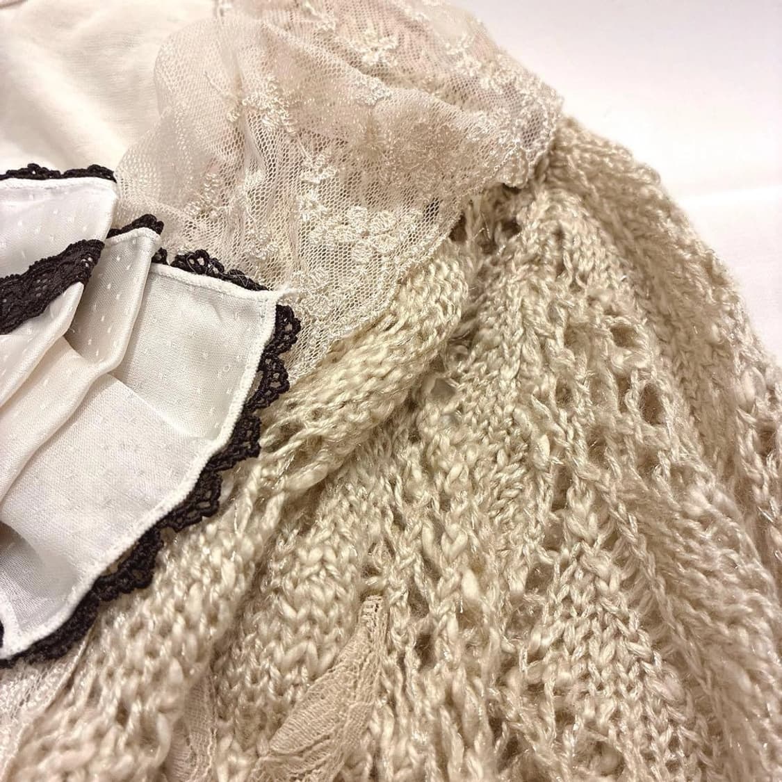 대장급 엑시즈팜 빅 리본 라떼갸루 히메갸루 니트 가디건 빈티지 상품이미지4