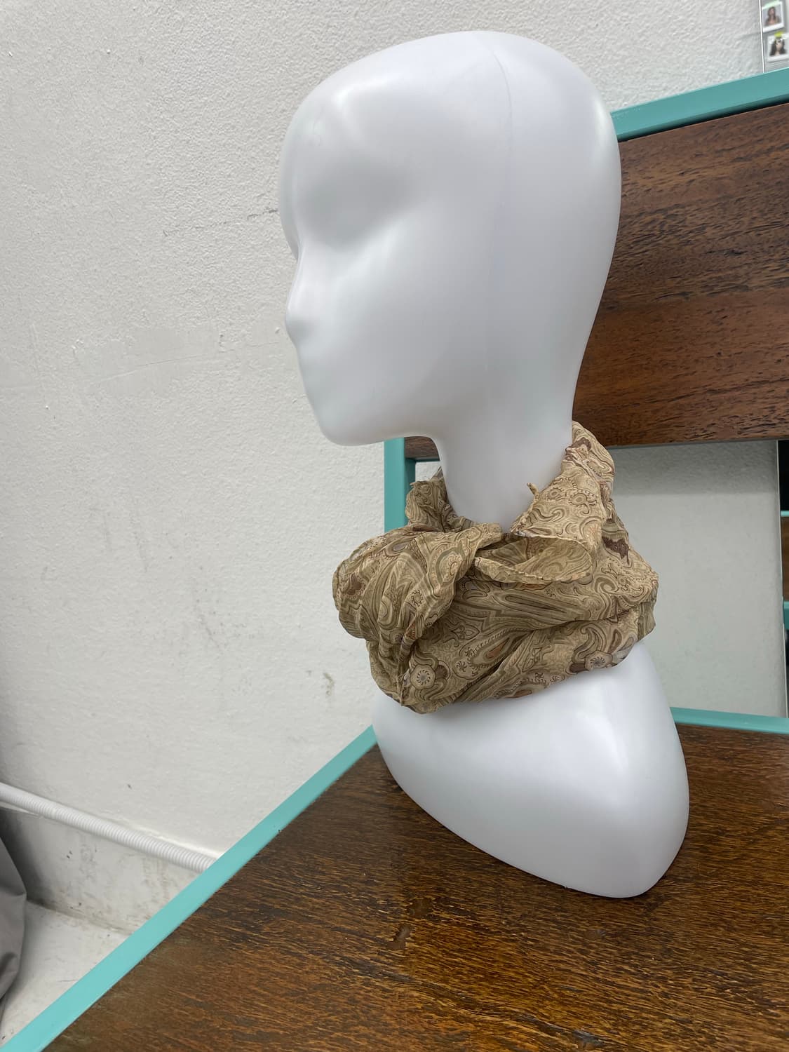 브라운 페이즐리 실크 머플러  상품이미지2