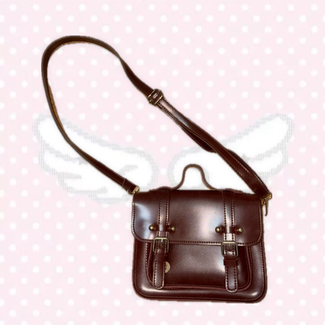 모리걸 코코아맛 브라운 레더 크로스백 가방 상품이미지1