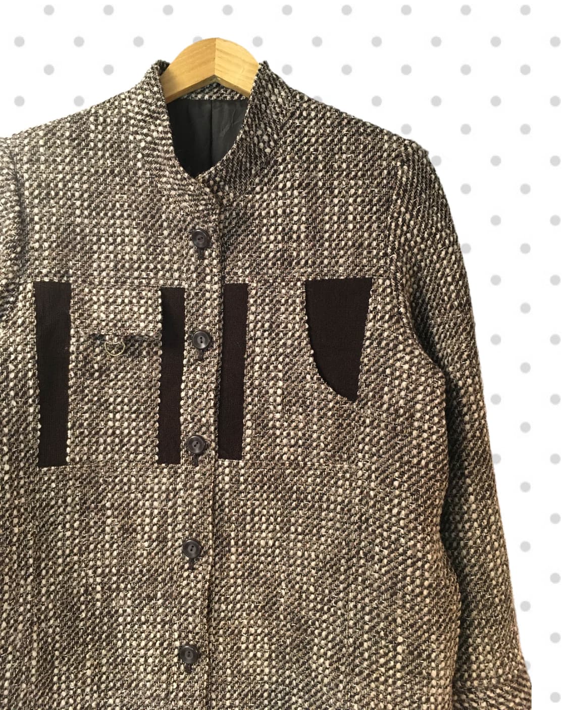 VINTAGE TWEED STAND JACKET BROWN 상품이미지7