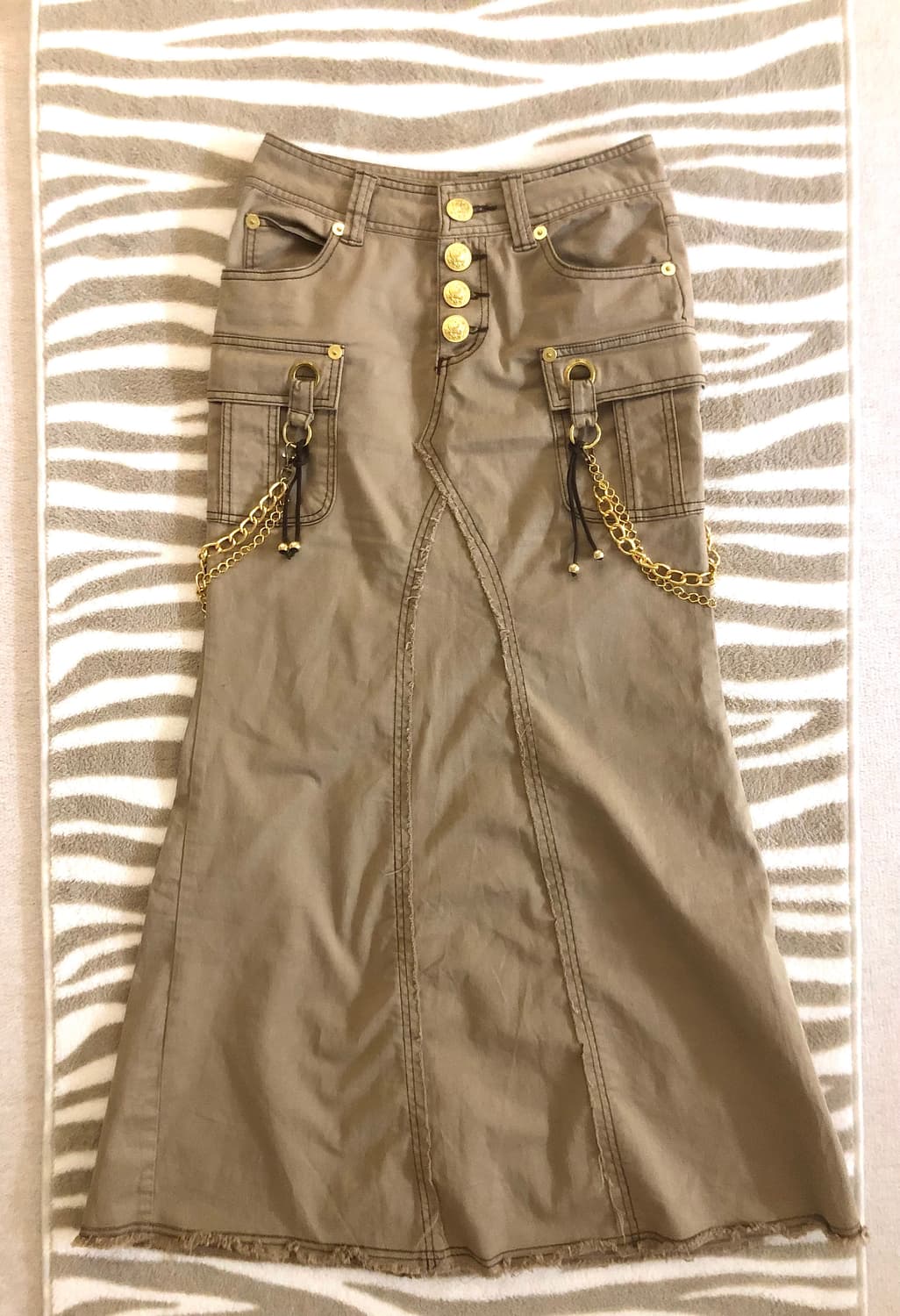 y2k 핀터룩 야상 금장 스커트 세트 오네갸루 갸루 니혼진 빈티지 00s 상품이미지1