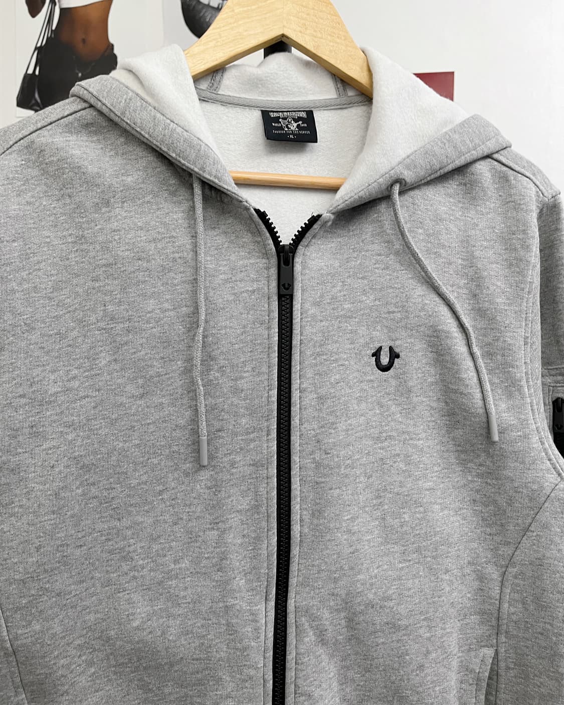 트루릴리젼 베이직 로고 포켓 그레이 후드집업 상품이미지6