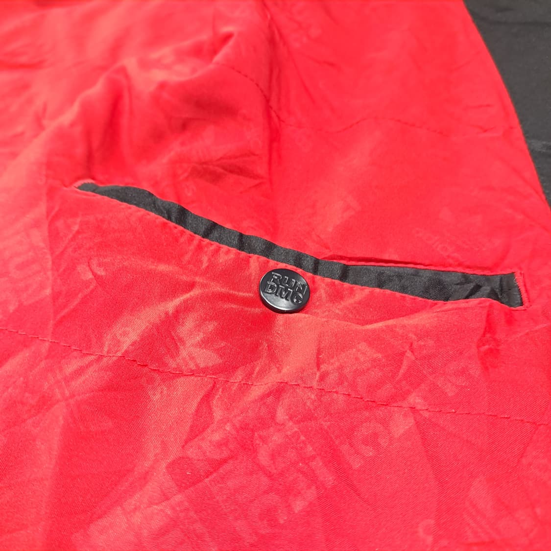 CL301 XL 아디다스 새틴 런디엠씨 패치 블루블랙 자켓 상품이미지10