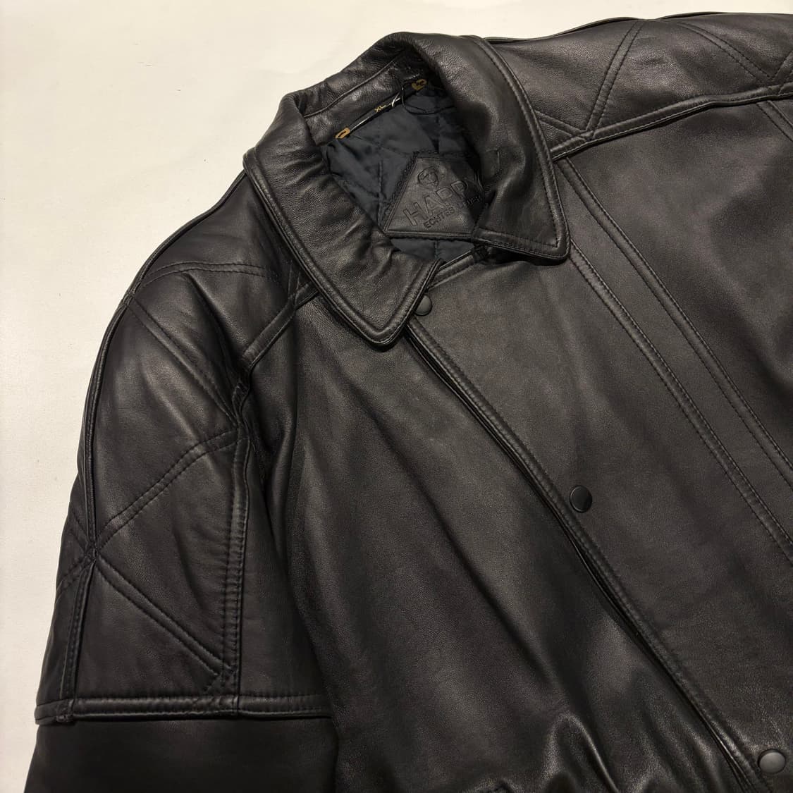 [XL] HAPPY 해피 블랙 양가죽 레더 자켓 C833 상품이미지3