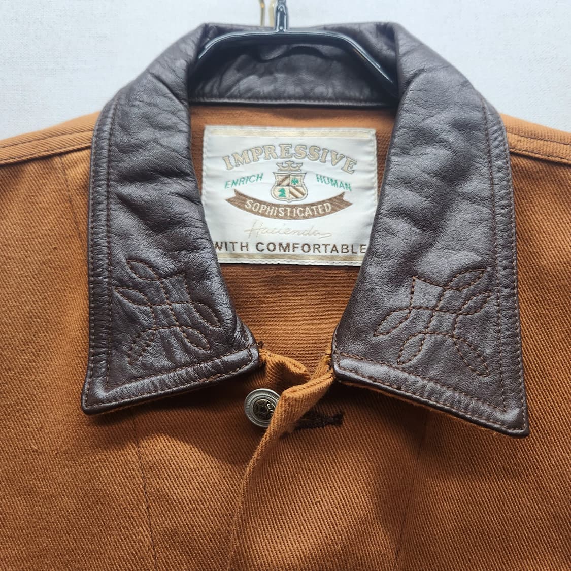 IMPRESSIVE 90's 빈티지 소가죽(카라) 워크자켓 XL 상품이미지3