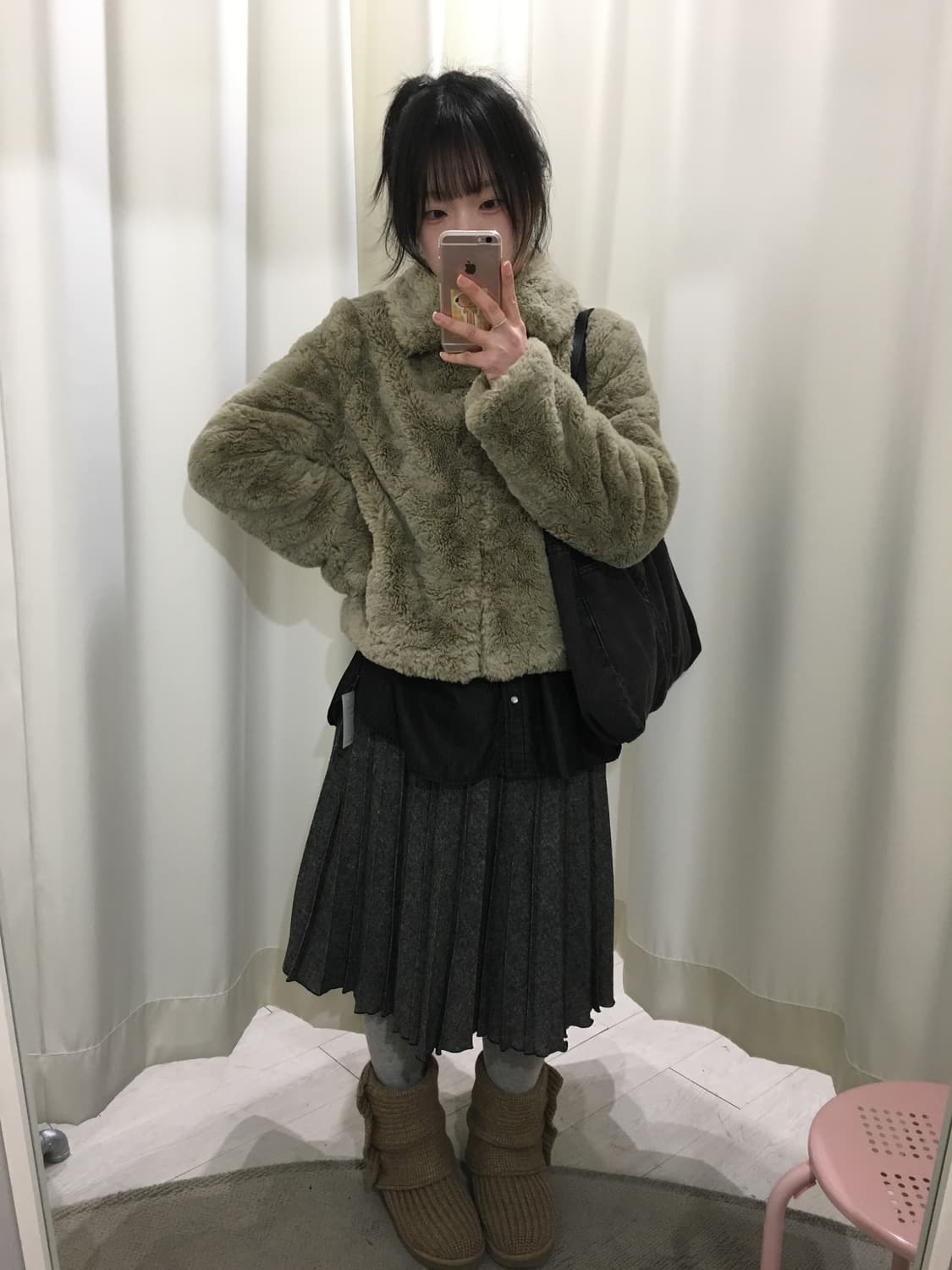 Pale Khaki Fur Jacket 상품이미지4