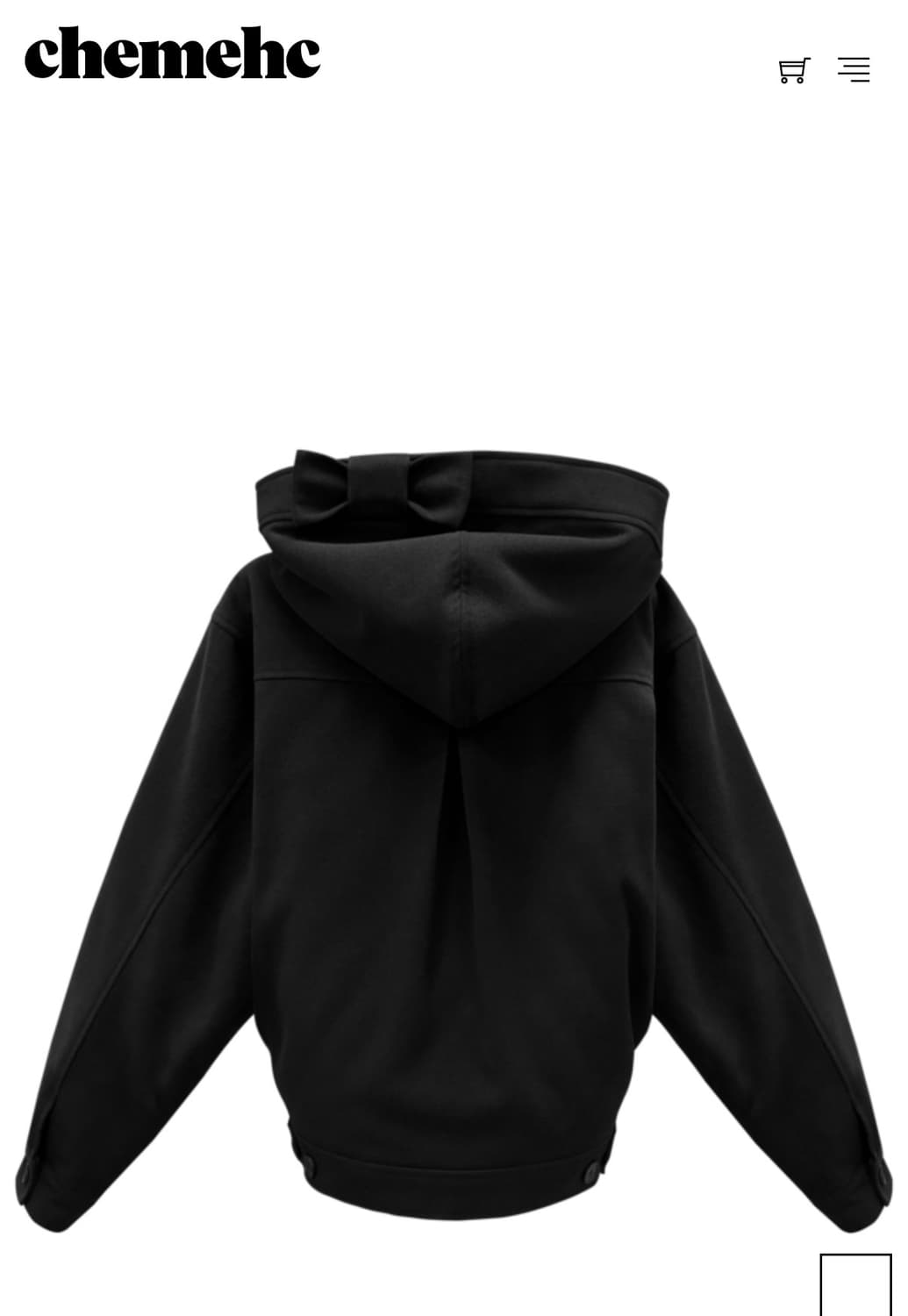  체메씨 BLANK HOOD JACKET (BLACK)   상품이미지3