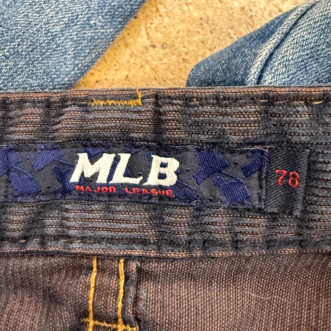 [ 정품/78 ] MLB 빈티지 코듀로이 패치워크 데님 청바지 상품이미지4