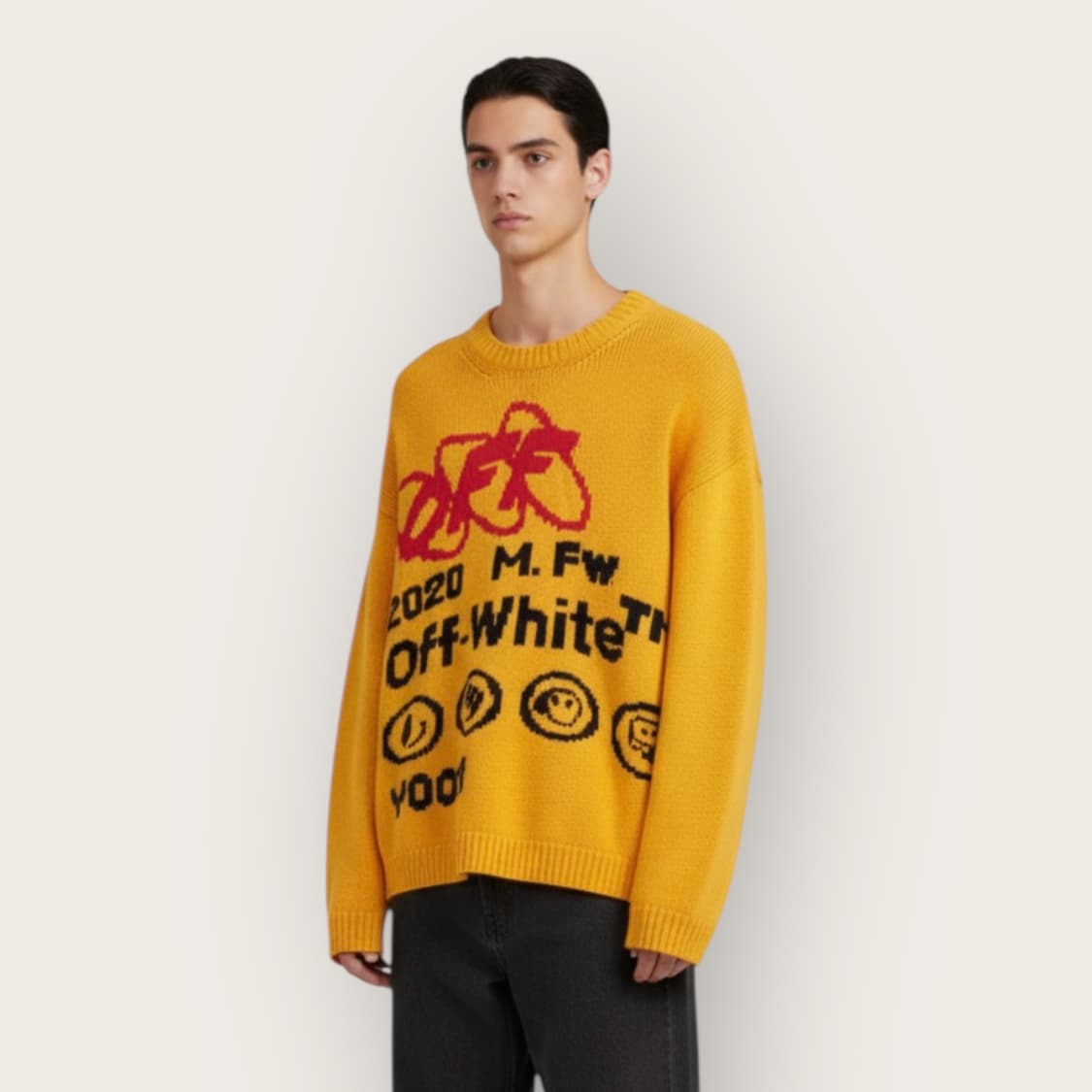 L/ 오프화이트 버질아블로 자수 니트 스웨터 상품이미지1