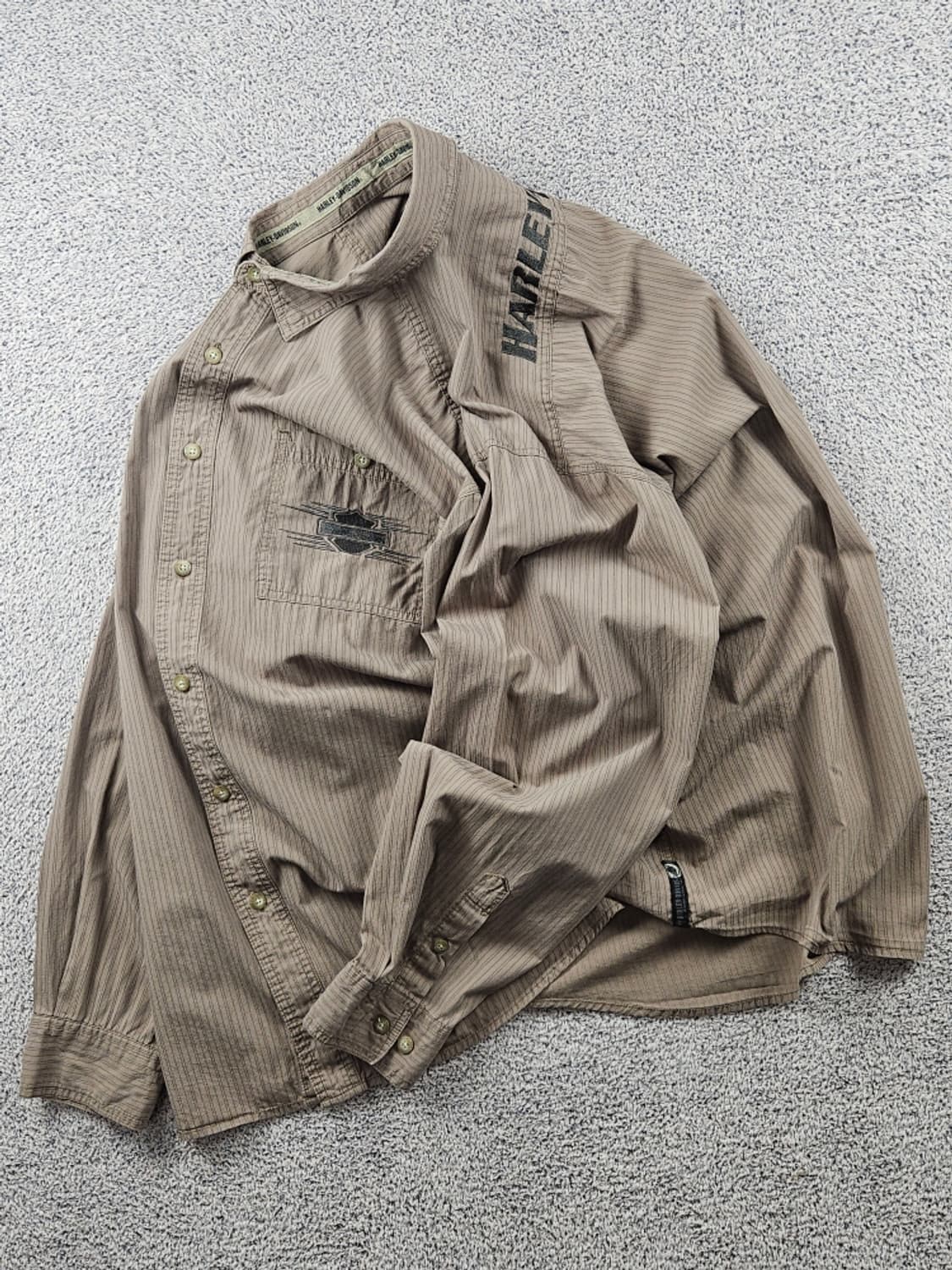 할리데이비슨 스트라이프 포켓 바이커 셔츠 ( 2XL ) / 10720 상품이미지3