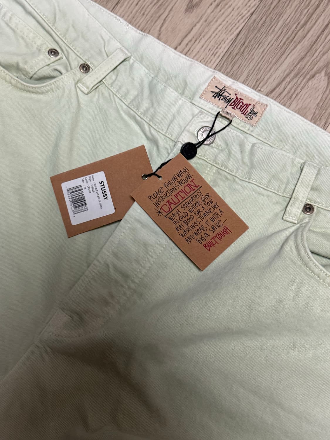 스투시 빅 올 진 배기 데님팬츠 크림 아이보리 상품이미지3