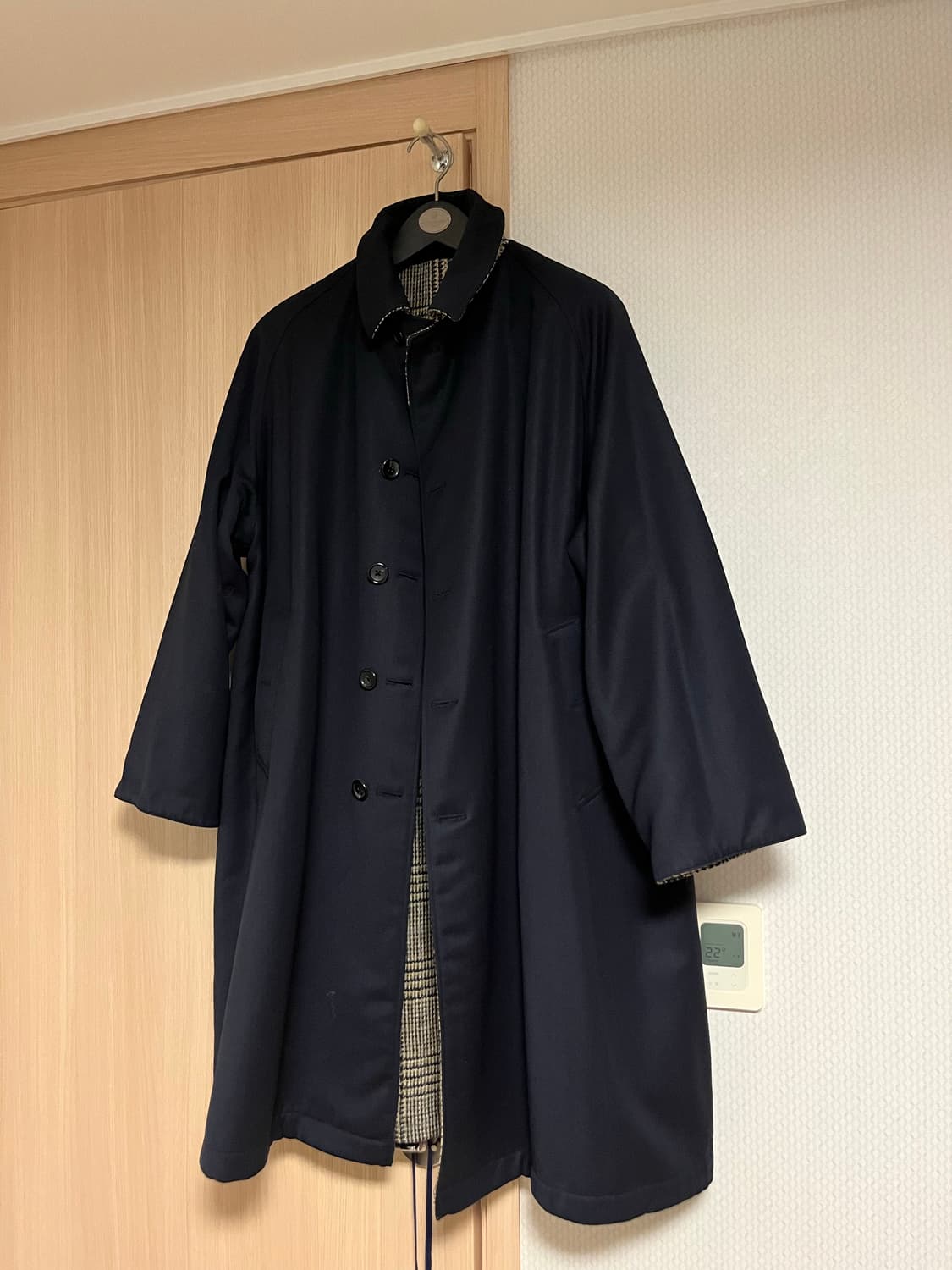 아나토미카 리버서블 코트 22FW 하운드투스/네이비 게버딘 50 상품이미지1