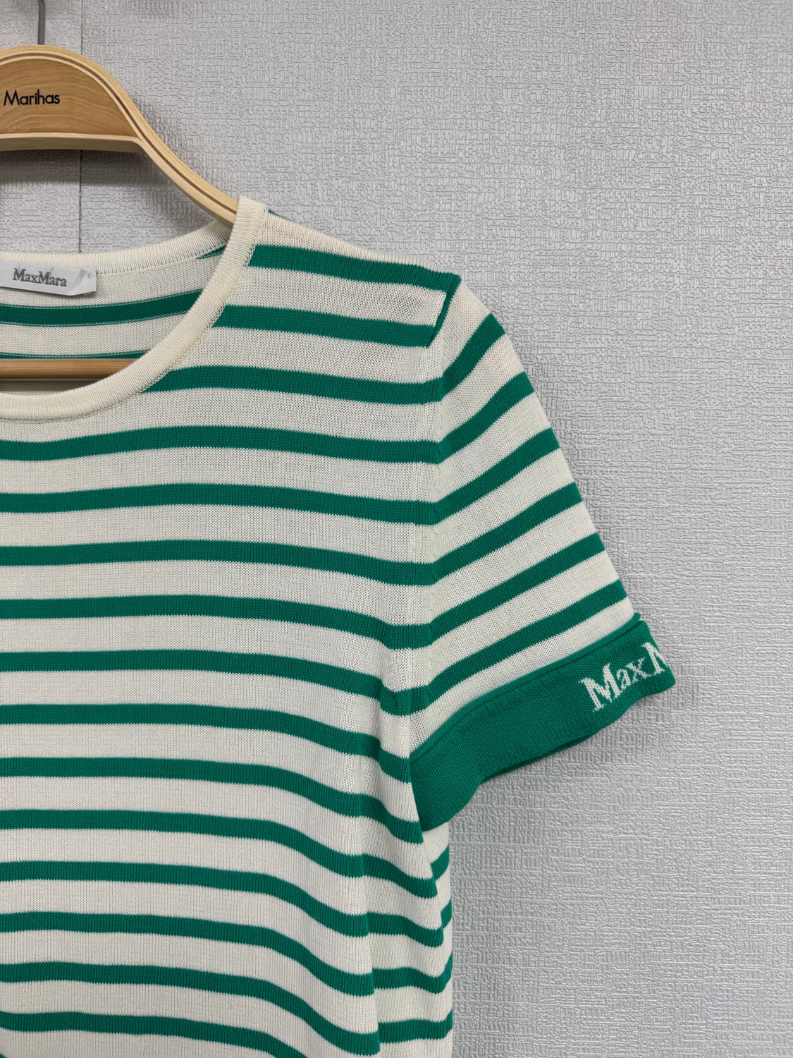 막스마라 스트라이프 니트 반팔 티셔츠 상품이미지2