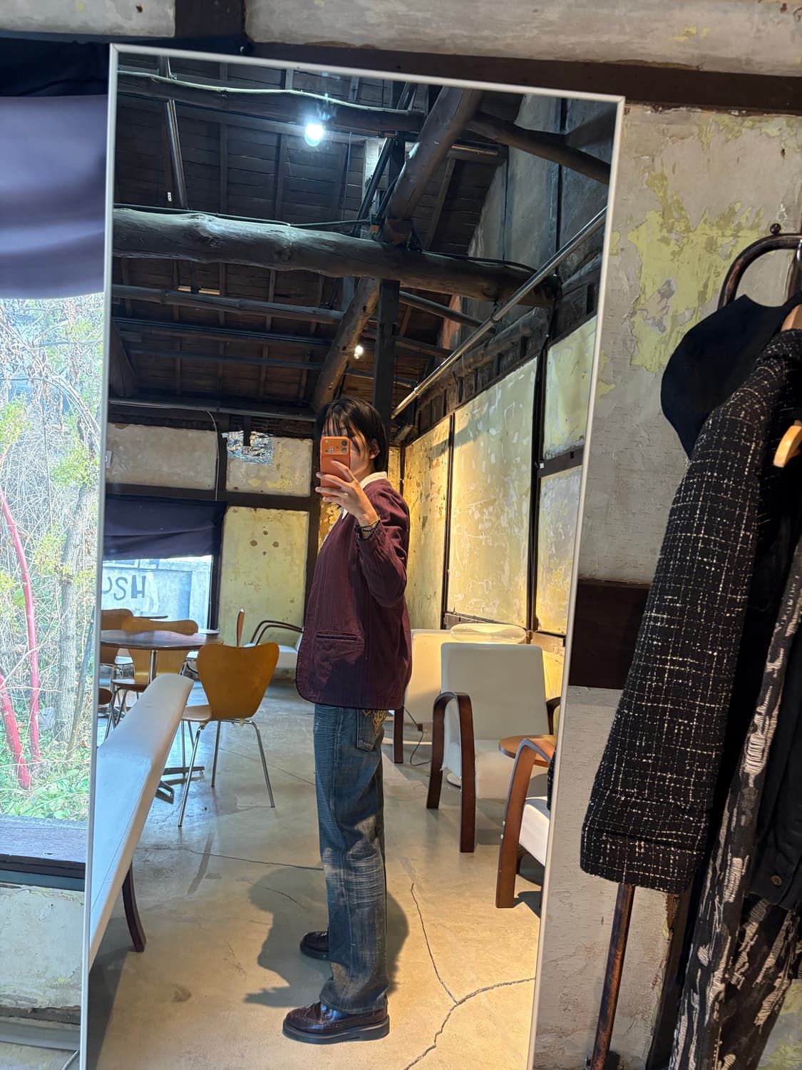 버건디 스트라이프 코튼 가디건 상품이미지3