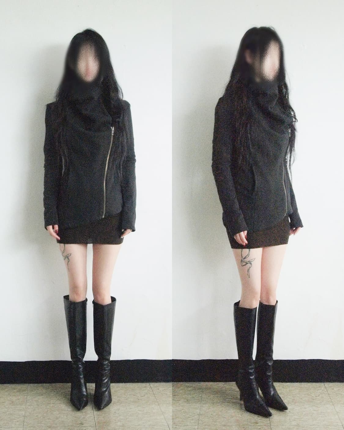 헬무트랭 asymmetric 하이넥 드레이프 져지 자켓 상품이미지2