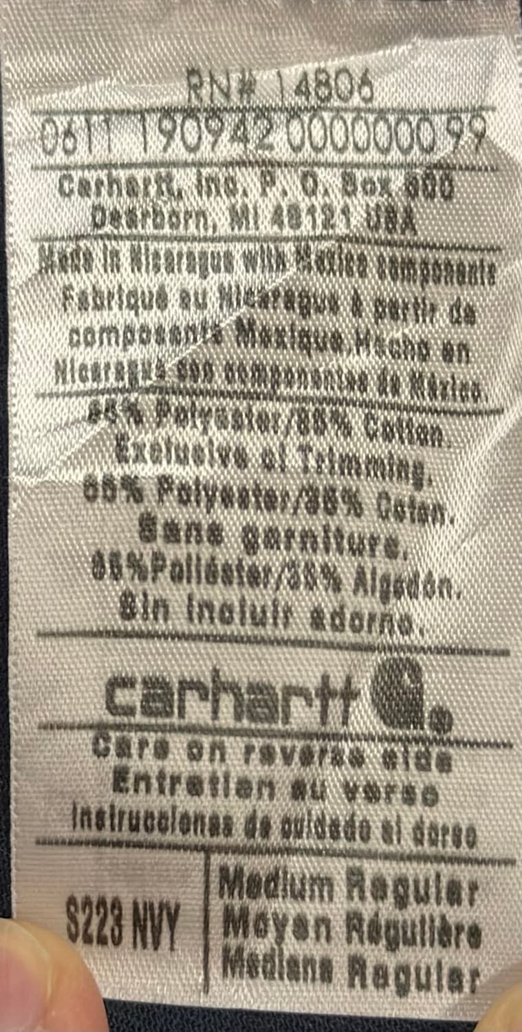 [칼하트] 펩시 자수 로고 S223 아카이브 워크셔츠 M 상품이미지6