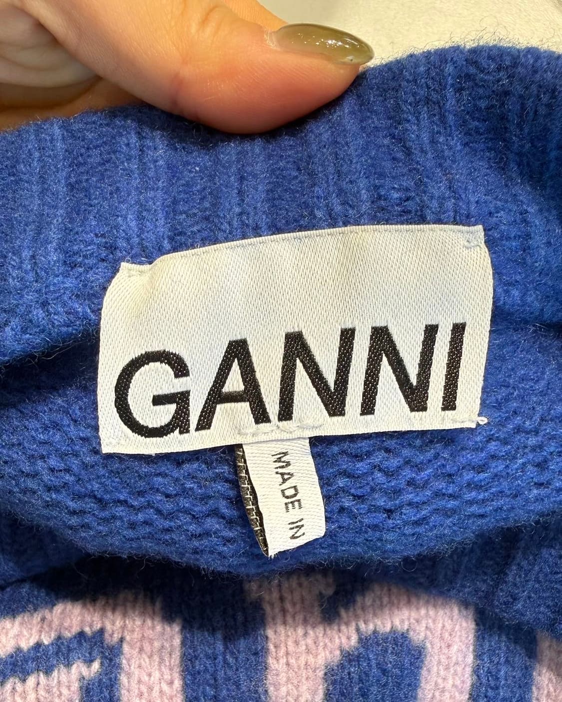 가니 블루 그래픽 오넥 풀오버 니트  상품이미지8