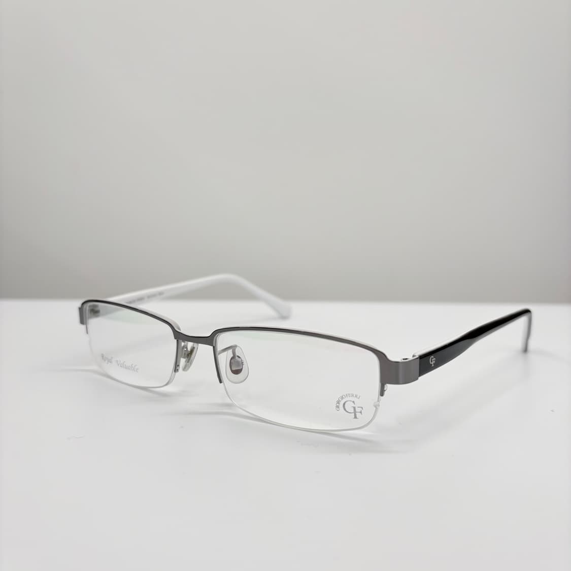 GIORGIO FERRI 실버 스퀘어 반무테 상품이미지1