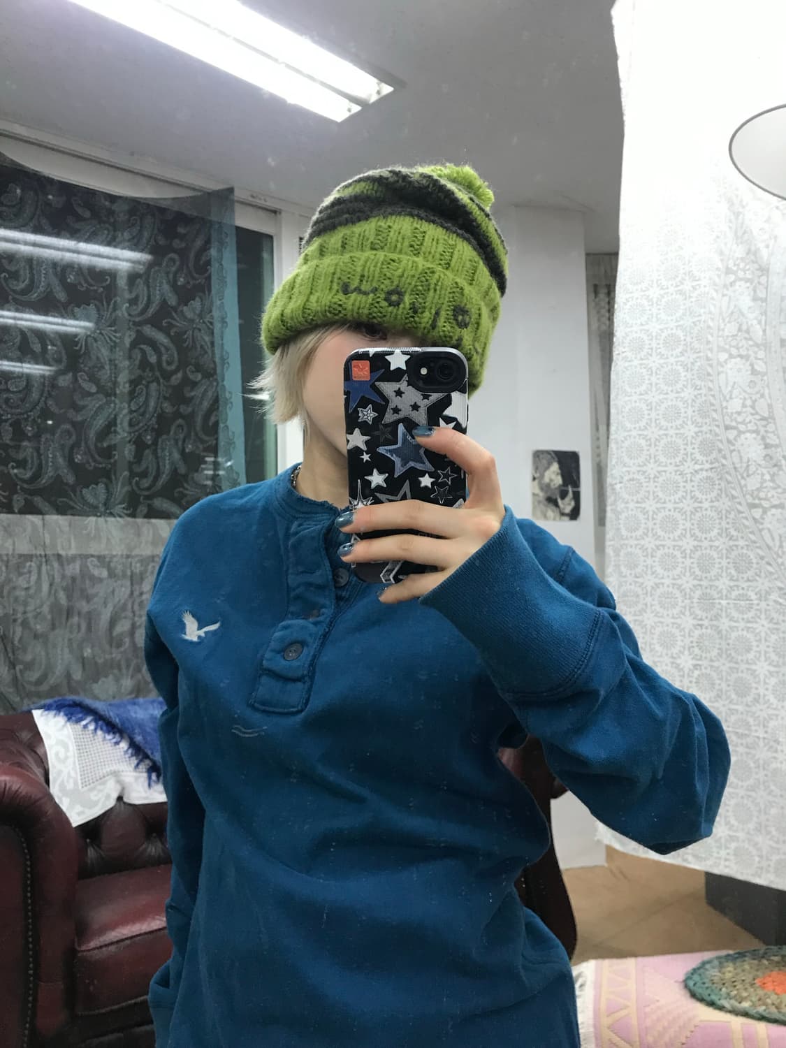 빈티지 스트라이프 니트 방울모자  상품이미지2