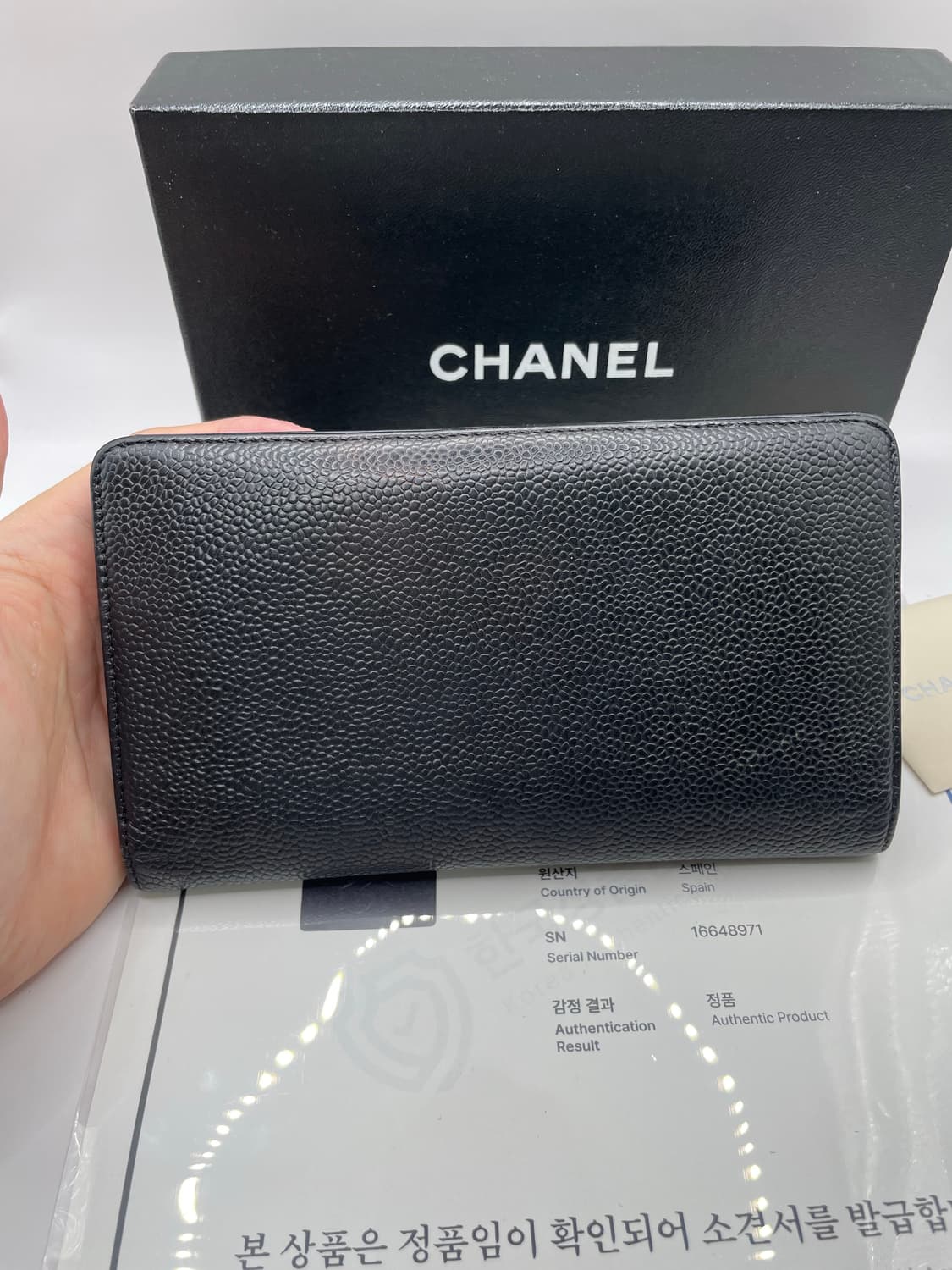 샤넬 캐비어 스킨 타임리스 장지갑 상품이미지4